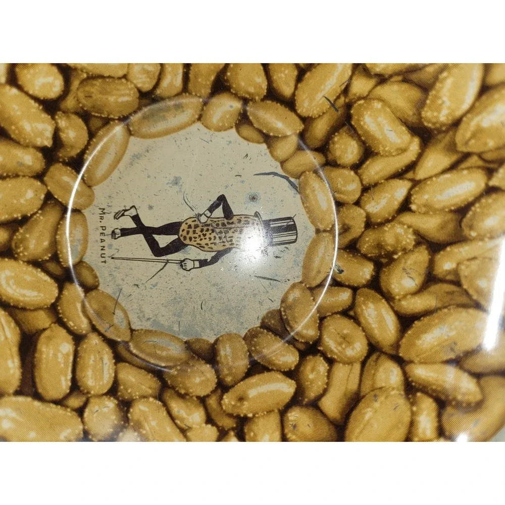 Vintage Planters Nuts Mr. Peanut Gold Tone Peanut Design 3-Piece Dish Set